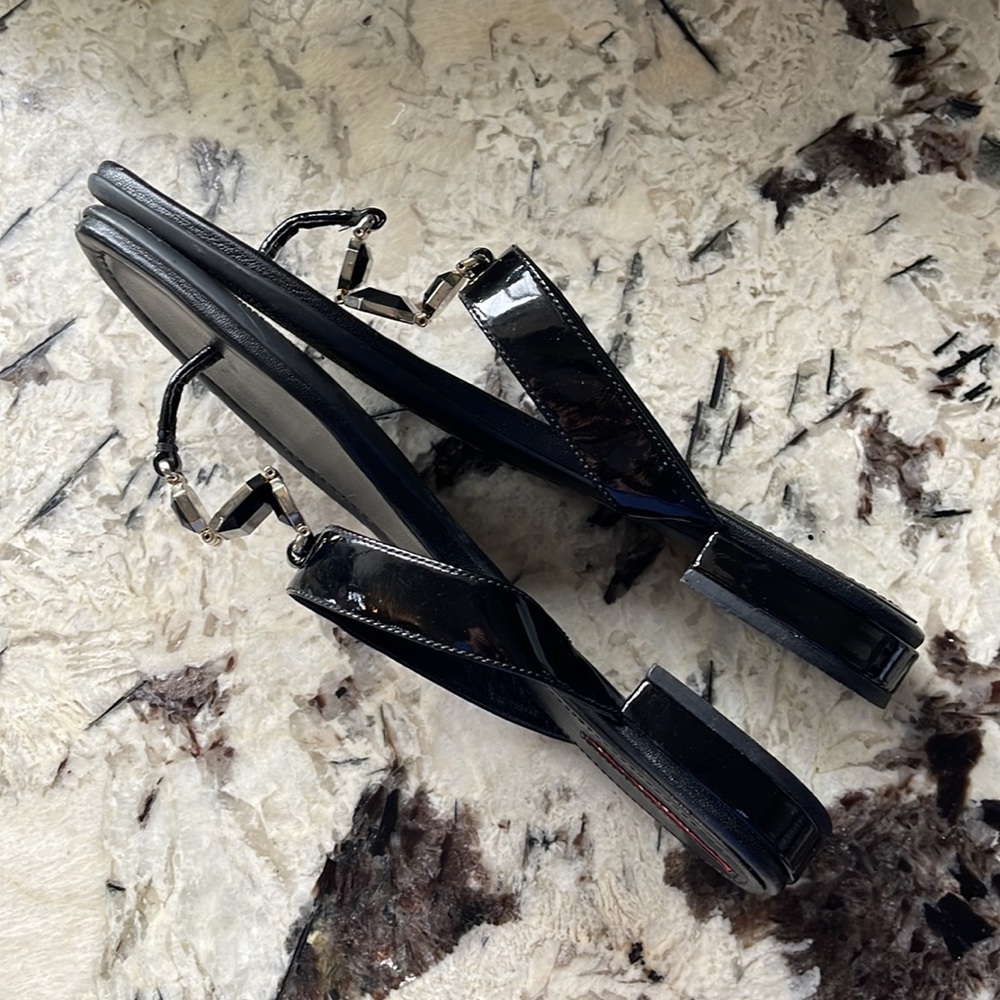 🛍️Prada Patent Jewel Thong Slides 37.5 - Picture 9 of 14